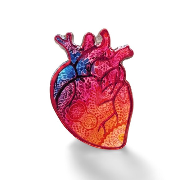 Heart Badge Reel | Handmade ID Holder | Nurse Teacher Student Therapist Gift NWT - Picture 4 of 4